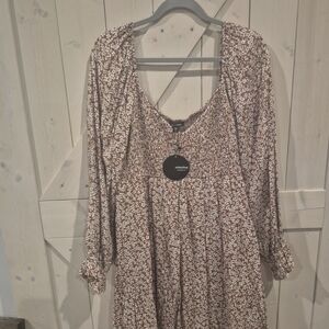 Mittoshop 1x Longsleeve Dress With Smocking And Puff Sleeve